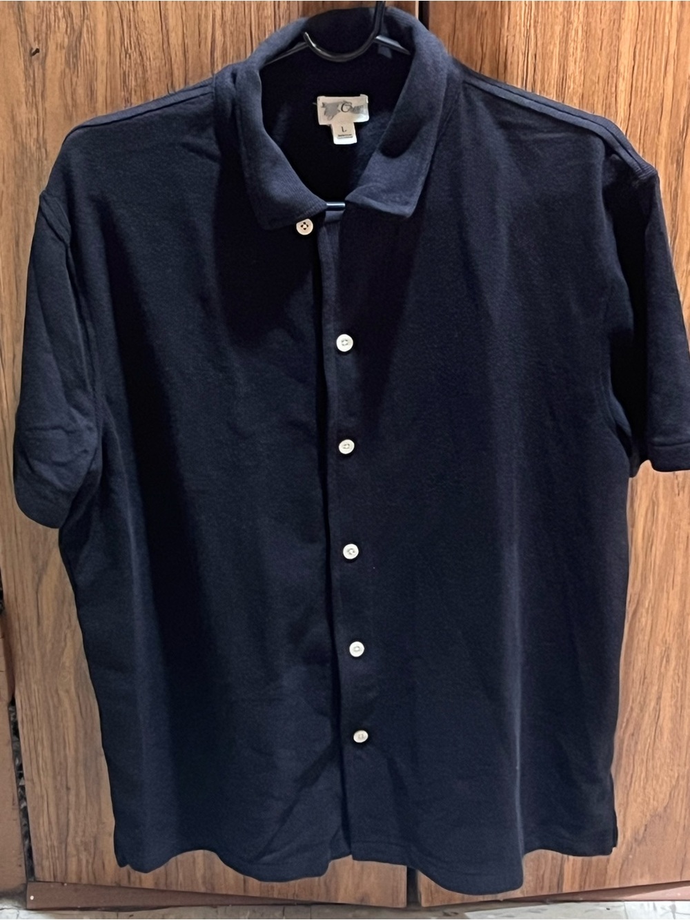 J. Crew Men's Black Short-Sleeve Button Down Shirt